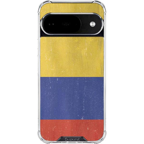 Colombia Flag Distressed Google Pixel 10 Clear Case